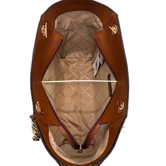 Michael Kors Large Jet Set Travel Chain Shoulder Bag Brown - Picture 11 of 12